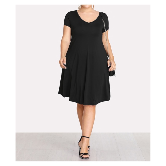 MBM Unlimited Dresses & Skirts - Black Casual Shift Basic Plus Size Dress